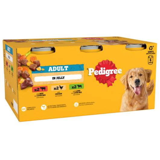 Pedigree Tins Meaty Meals in Jelly 400g x 6 x 4 Pedigree