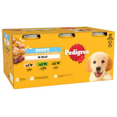 Pedigree Tins Puppy Mixed Selection in Jelly 400g x 6 x 4 Pedigree