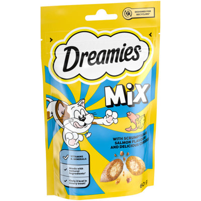 Dreamies Mix Salmon & Cheese Cat Treats 60g x 8 Dreamies