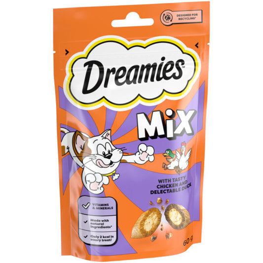 Dreamies Mix Chicken & Duck Cat Treats 60g x 8 Dreamies