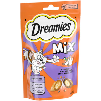 Dreamies Mix Chicken & Duck Cat Treats 60g x 8 Dreamies