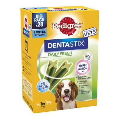 Pedigree Dentastix Fresh Daily Dental Chews Medium Dogs 4 x 28 Sticks Pedigree