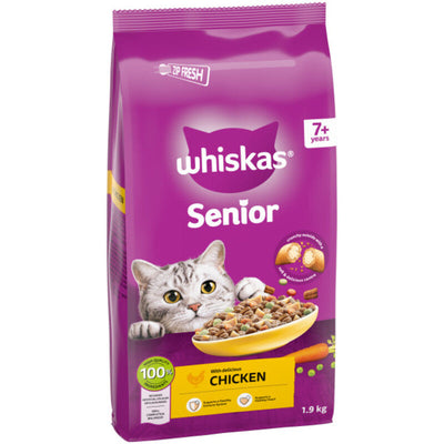 Whiskas Dry 7+ Chicken Senior Cat Food 1.9kg Whiskas