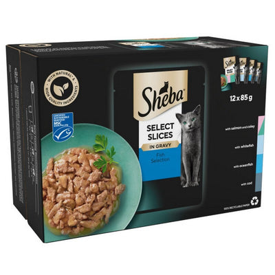 Sheba Select Slices in Gravy Fish Collection 85g x 12 x 4 Sheba