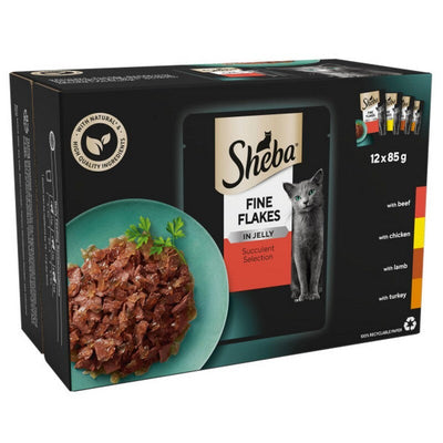 Sheba Fine Flakes Succulent Collection in Jelly 85g x 12 x 4 Sheba