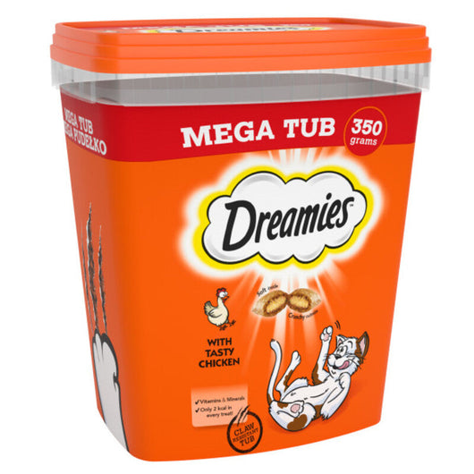 Dreamies Chicken Cat Treats Mega Tub 350g x 2 Dreamies