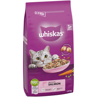 Whiskas Dry 1+ Salmon Cat Food 1.9kg Whiskas