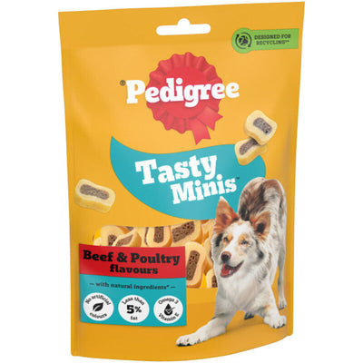 Pedigree Tasty Minis Chewy Slices Beef & Poultry 155g x 8 Pedigree