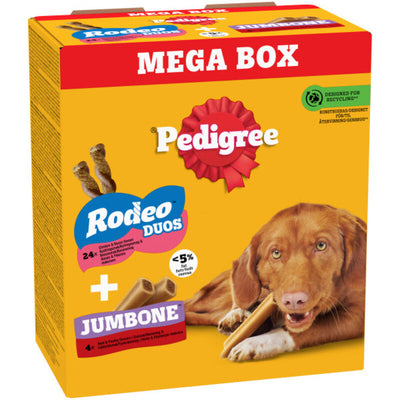 Pedigree Rodeo Duos x 24 & Jumbone x 4 Mega Pack 780g Pedigree
