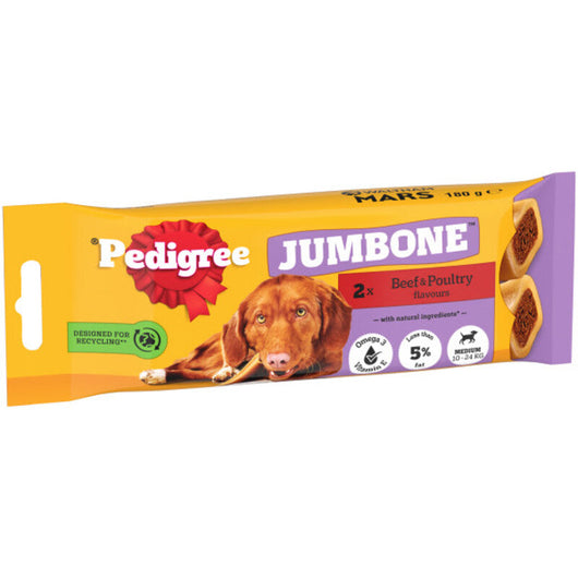 Pedigree Jumbone Medium Beef & Poultry 2 Chews x 12 Pedigree