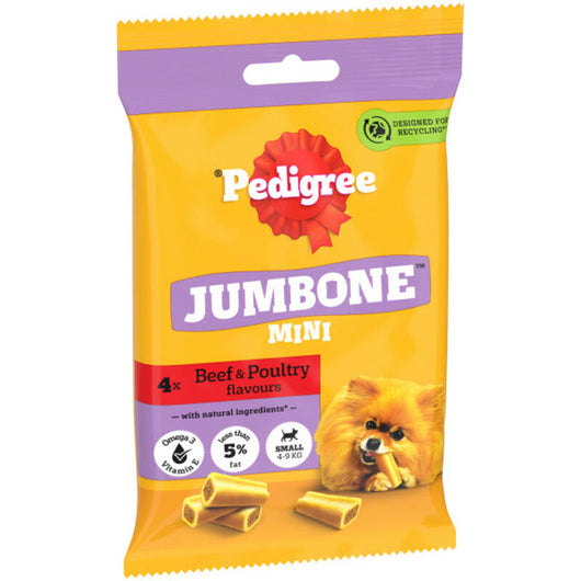 Pedigree Jumbone Mini Beef & Poultry 4 Chews (160g) x 8 Pedigree