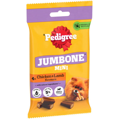 Pedigree Jumbone Mini Chicken & Lamb 4 Chews (160g) x 8 Pedigree
