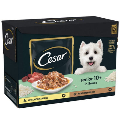 Cesar Senior 10+ Mixed Selection in Sauce Pouches 100g x 12 x 4 Cesar