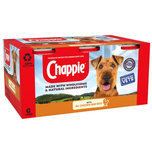 Chappie Tins Chicken & Rice Tray 412g x 6 x 4 Chappie