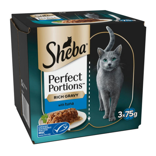 Sheba Perfect Portions with Tuna Chunks in Gravy Trays (2x37.5g) x 3 x 8 Sheba