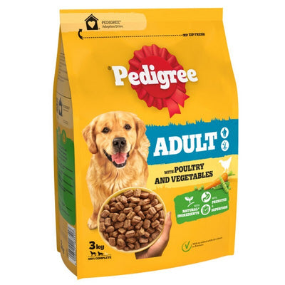 Pedigree Adult Complete with Poultry & Veg 3kg x 3 Pedigree