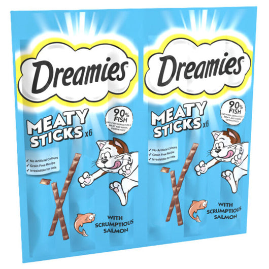 Dreamies Meaty Sticks Salmon Cat Treats 30g x 14 Dreamies