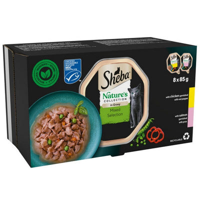 Sheba Natures Collection Mixed Selection in Gravy Trays 85g x 8 x 4 Sheba