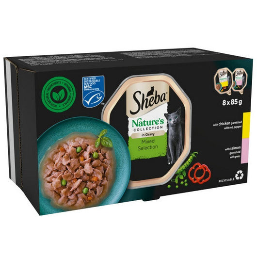 Sheba Natures Collection Mixed Selection in Gravy Trays 85g x 8 x 4 Sheba
