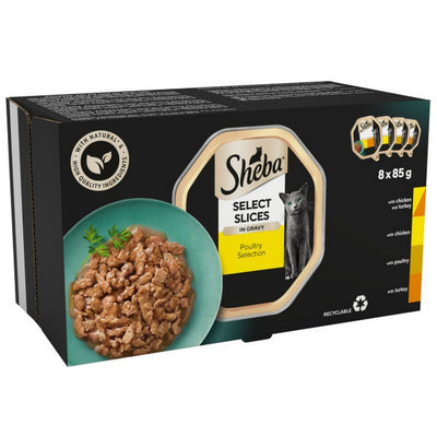 Sheba Select Slices Poultry Selection in Gravy Trays 85g x 8 x 4 Sheba