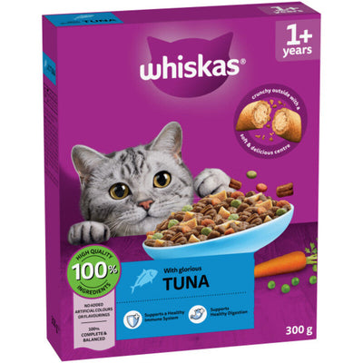 Whiskas Dry 1+ Adult Tuna 300g x 6 Whiskas