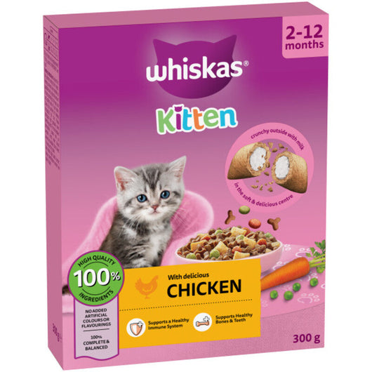 Whiskas Dry 2-12 Month Kitten Chicken 300g x 6 Whiskas