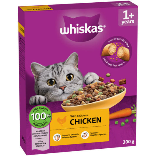 Whiskas Dry 1+ Adult Chicken 300g x 6 Whiskas