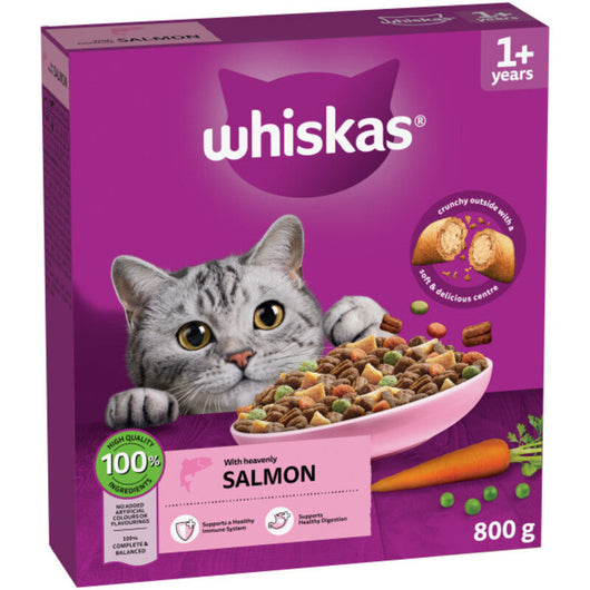 Whiskas Dry 1+ Adult Salmon 800g x 5 Whiskas