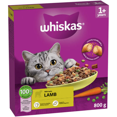 Whiskas Dry 1+ Adult Lamb 800g x 5 Whiskas
