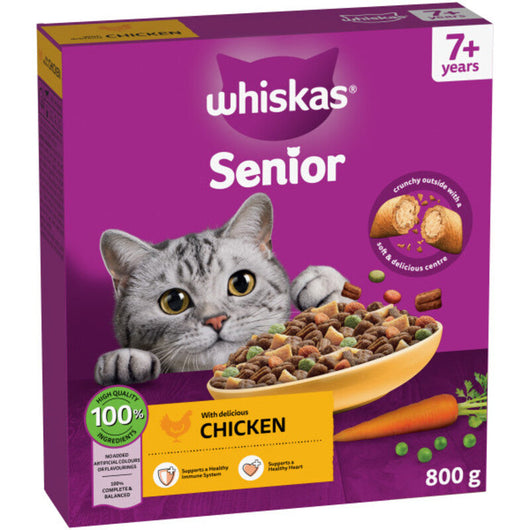 Whiskas Dry 7+ Senior Chicken 800g x 5 Whiskas