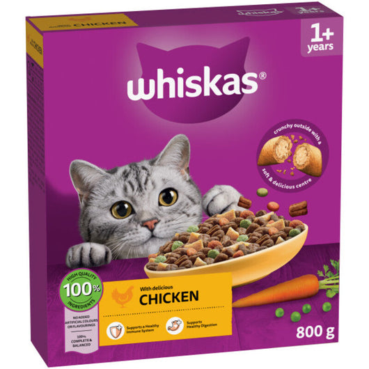 Whiskas Dry 1+ Adult Chicken 800g x 5 Whiskas