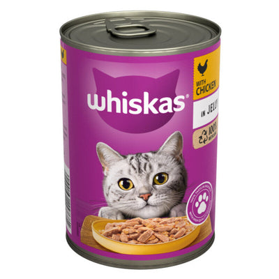 Whiskas 1+ Adult Chicken in Jelly Tins 400g x 12 Whiskas