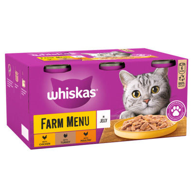 Whiskas 1+ Adult Farm Menu in Jelly Tins 400g x 6 x 4 Whiskas