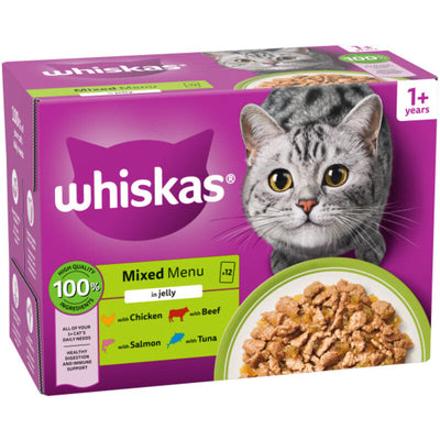 Whiskas Adult 1+ Mixed Menu in Jelly 85g x 12 x 4 Whiskas