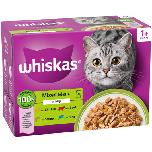 Whiskas Adult 1+ Mixed Menu in Jelly 85g x 12 x 4 Whiskas