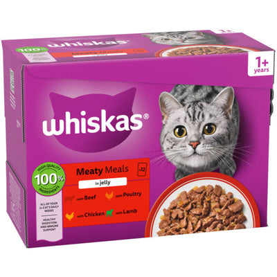 Whiskas Adult 1+ Meaty Meals in Jelly 85g x 12 x 4 Whiskas