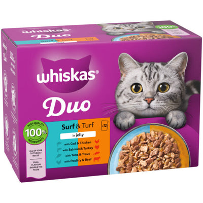 Whiskas Adult 1+ Duo Surf & Turf in Jelly 85g x 12 x 4 Whiskas