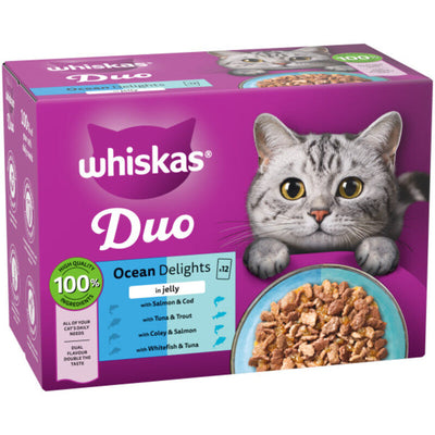 Whiskas Adult 1+ Duo Ocean Delights in Jelly 85g x 12 x 4 Whiskas
