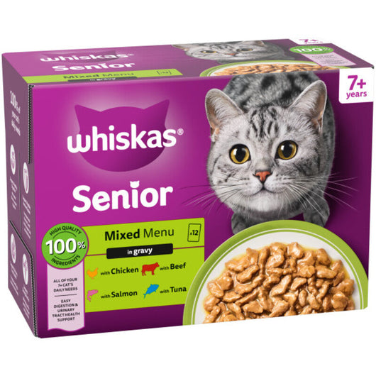 Whiskas Senior 7+ Mixed Menu in Gravy 85g x 12 x 4 Whiskas