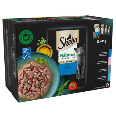 Sheba Natures Collection Fish Selection in Gravy Pouches 85g x 12 x 4 Sheba