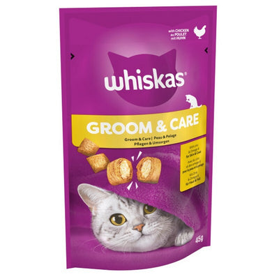 Whiskas Groom & Care with Chicken Cat Treat 45g x 8 Whiskas