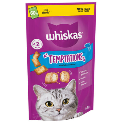 Whiskas Temptations Salmon Cat Treats 60g x 6 Whiskas