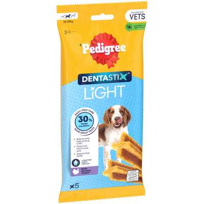 Pedigree Dentastix Light Daily Dental Chew Medium Dog 5 Sticks x 6 Pedigree