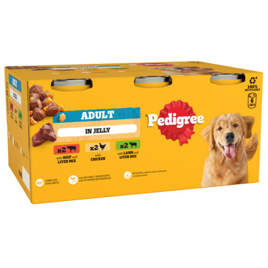 Pedigree Tins Mixed Selection in Jelly 385g x 6 x 4 Pedigree