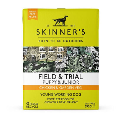 Skinners Field & Trial Puppy & Junior Grain Free Chicken & Garden Veg 390g x 18 Skinners