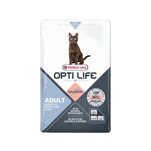 Versele Laga Opti Life Cat Adult Sensitive Sterilised/Light Salmon 2.5kg x 4 Versele Laga Opti Life