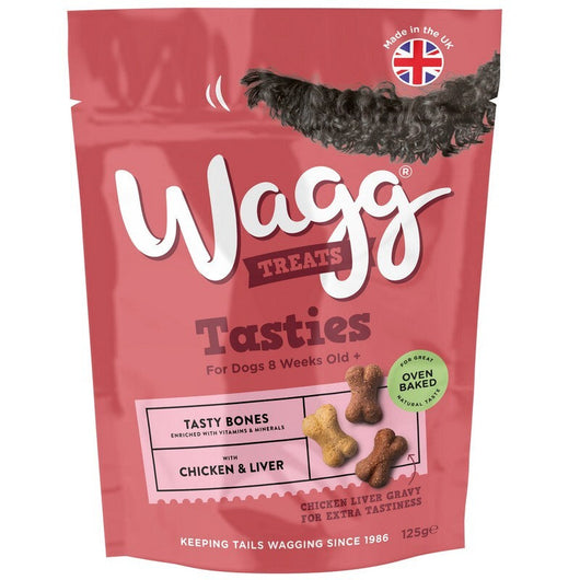 Wagg Tasties Tasty Bones with Chicken & Liver 125g x 7 Wagg