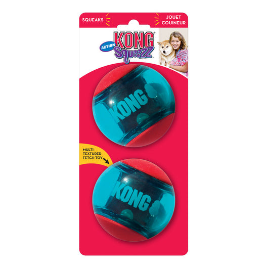 KONG Squeezz Action Red Large 2pk - UK9 Petcare