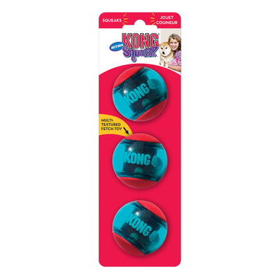 KONG Squeezz Action Red Small 3pk - UK9 Petcare