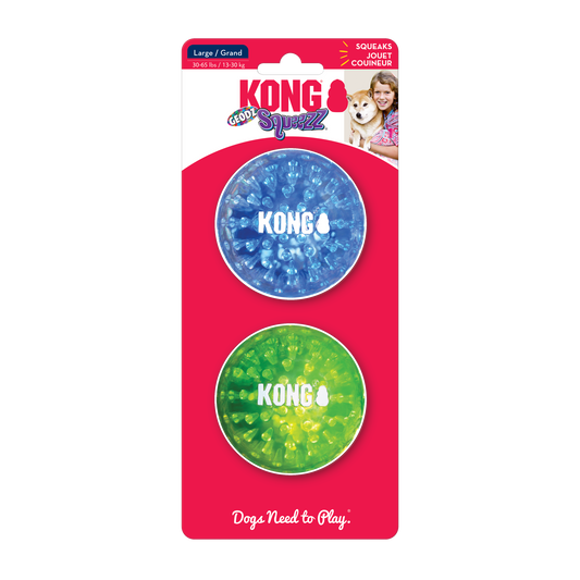 KONG Squeezz Geodz 2-pk Assorted Lg - UK9 Petcare